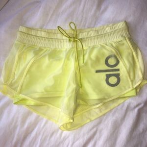Alo Yoga Neon Yellow Shorts like NEW